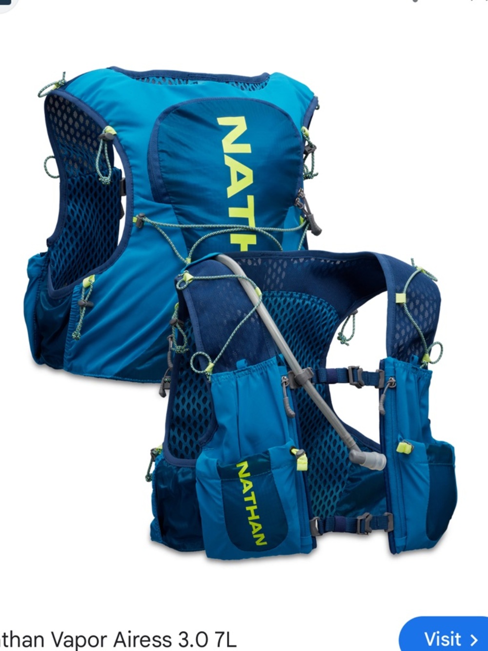 NATHAN Vapor Airess 7 Liter Blue Green Women’s Running Vest XS-M